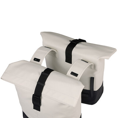 Basil Cove - dubbele fietstas - 28-32L - gebroken wit/zwart
