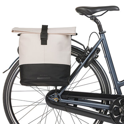 Basil Cove - dubbele fietstas - 28-32L - gebroken wit/zwart