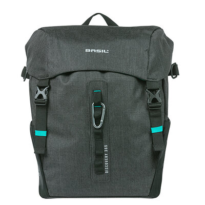 Basil Discovery 365D L - enkele tas MIK Hooks - 20L - zwart gemêleerd
