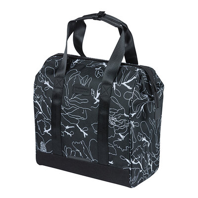 Basil Grand Flower - bicycle shopper MIK Hooks - 23L - black