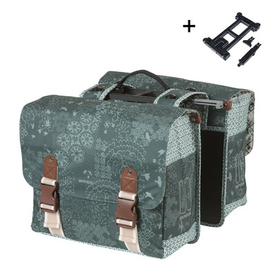 Basil Bohème MIK - double bicycle bag - 35 liter - green
