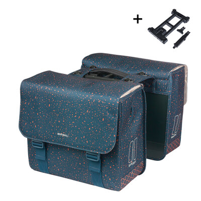 Basil Flair  - dubbele fietstas MIK - 35 liter - navy
