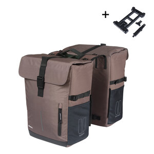 Basil Move - dubbele fietstas MIK - 30 liter - bruin