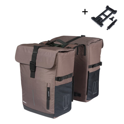 Basil Move - bicycle double bag - 30 liter- brown