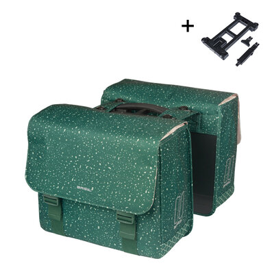 Basil Flair - double bicycle bag MIK- 35 liter - green