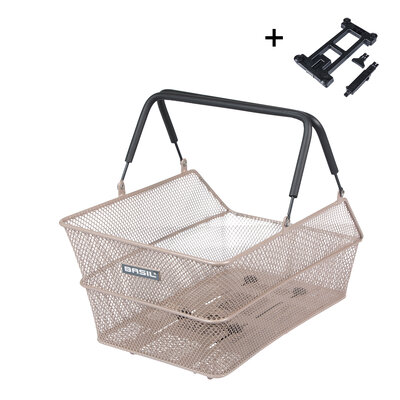Basil Cento MIK - fietsmand - achterop - nude metallic