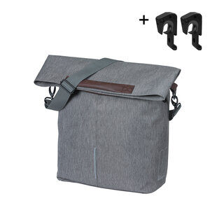 Basil City - fietsshopper MIK Hooks - 14-16L - grijs gemêleerd