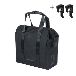 Basil Grand - fietsshopper MIK Hooks - 23L - zwart