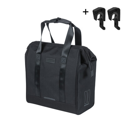 Basil Grand - fietsshopper MIK Hooks - 23L - zwart