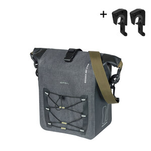 Basil Navigator Storm M - enkele tas MIK Hooks - 12-15L - zwart