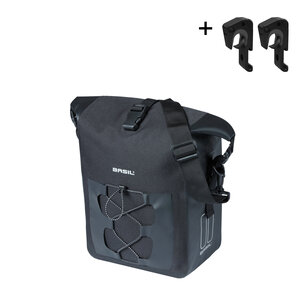 Basil Navigator Waterproof M - single bag MIK Hooks - 12-15L - black