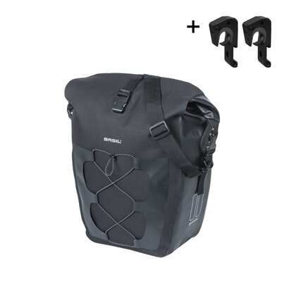 Basil Navigator Waterproof L - enkele tas MIK Hooks - 25-31L - zwart