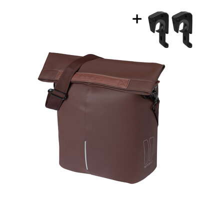 Basil City - fietsshopper MIK Hooks - 14-16L - gebrand bruin