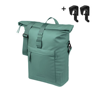 Basil Brooklyn - schoudertas MIK Hooks - 17L - zilvergroen