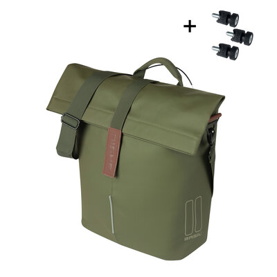 Basil City - Fahrradshopper MIK Studs - 14-16 Liter - moss green