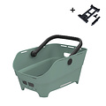Cento Neo MIK - rear bicycle basket - silvergreen