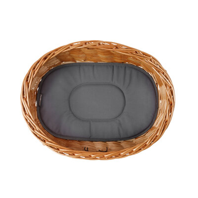 Basil Pluto - dog bicycle basket - front - brown