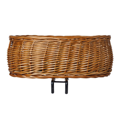 Basil Pluto - dog bicycle basket - front - brown