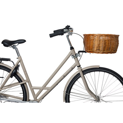 Basil Pluto - dog bicycle basket - front - brown