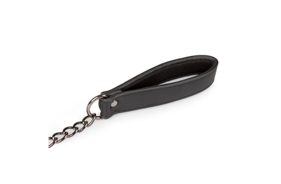 Kunstleren halsband met tepelklemmen
