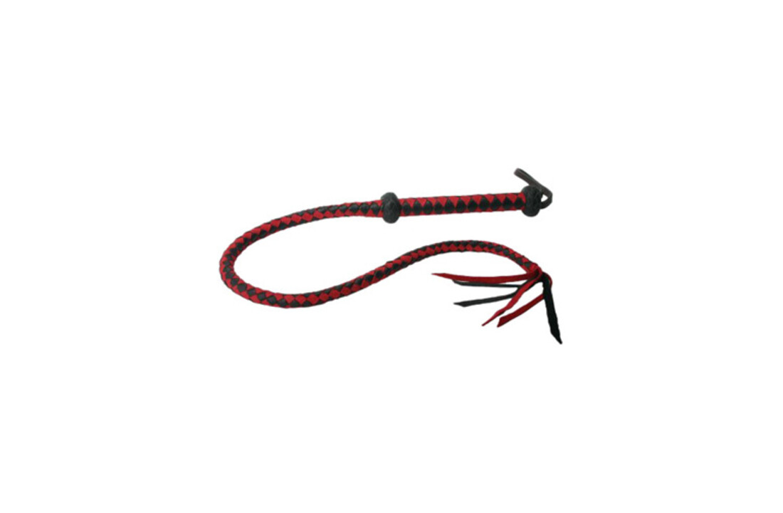 Premium Red And Black Leren Zweep