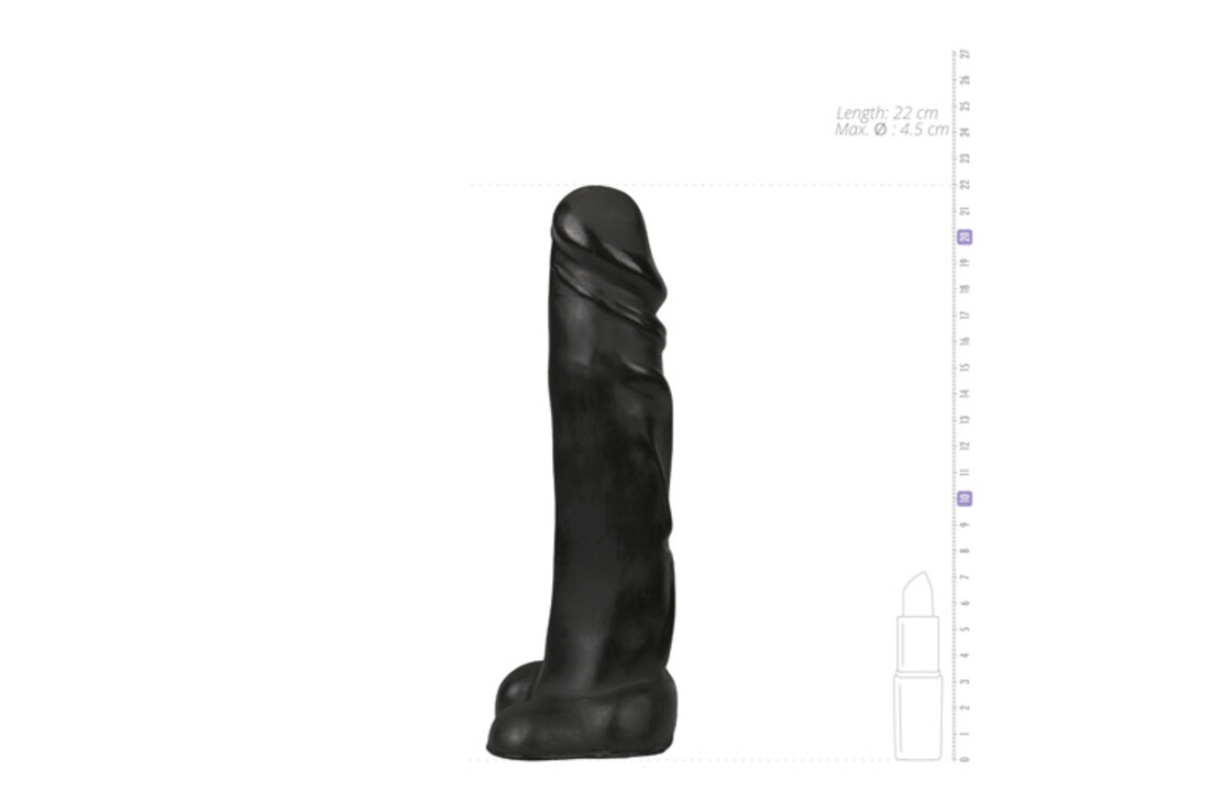 All Black Realistische Dildo - 22 cm
