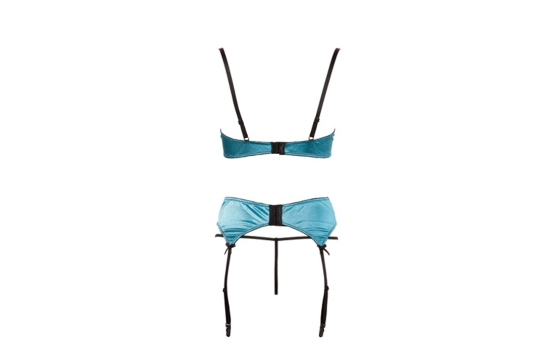 Jade BH-set Met Open Cups - Groen/Zwart