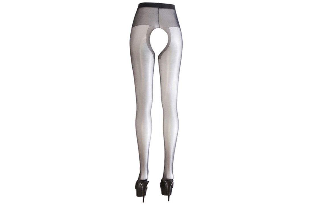 Zwarte Panty met open kruis