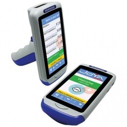 Datalogic Joya Touch Plus, 2D, BT (BLE), WLAN, NFC, Gun, blauw, grijs, licht grijs, WEC 7