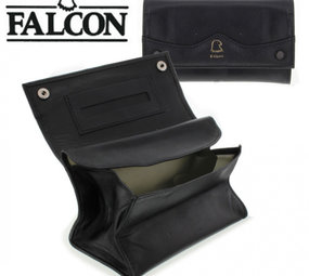 Falcon Roll-up Lamsleder zwart 15 cm + Bodem drukknop Falcon Roll-up Lamsleder zwart 15 cm + Bodem drukknop