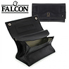 Falcon Roll-up Lamsleder zwart 15 cm + Bodem drukknop Falcon Roll-up Lamsleder zwart 15 cm + Bodem drukknop