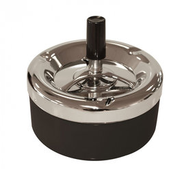 Bookwill Rotating Ashtray - 110mm - Black/Chrome Bookwill Rotating Ashtray - 110mm - Black/Chrome