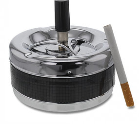 Bookwill Draai-asbak - 115mm - Spiegel - Zwart/Chrome Bookwill Draai-asbak - 115mm - Spiegel - Zwart/Chrome