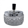 Bookwill Draai-asbak - 120mm - Rond - Glas - Chrome/Zwart Bookwill Draai-asbak - 120mm - Rond - Glas - Chrome/Zwart