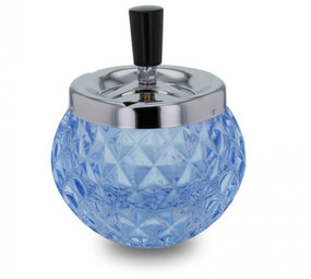 Bookwill Cendrier rotatif - Sphère - Verre - Bleu Bookwill Cendrier rotatif - Sphère - Verre - Bleu