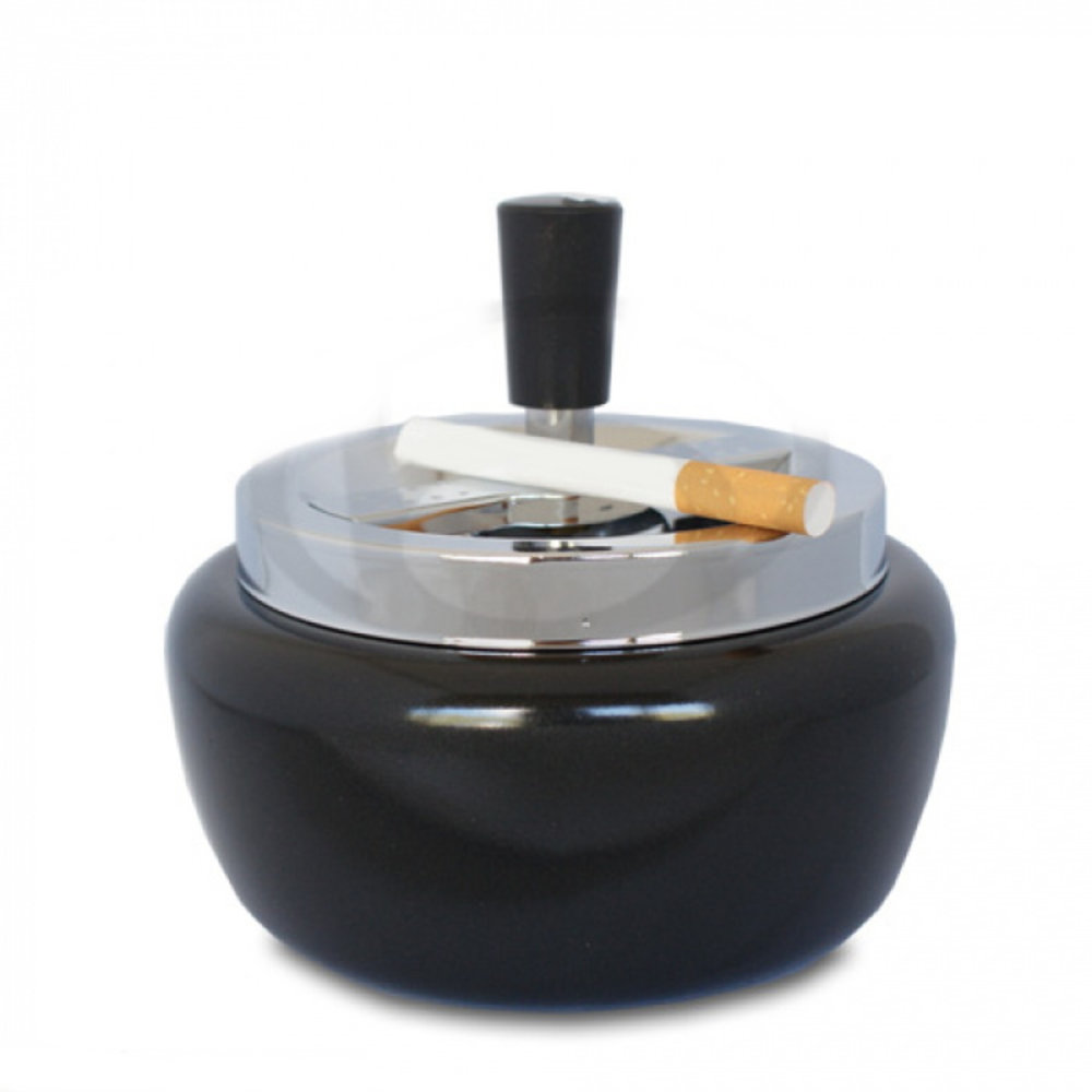 Bookwill Rotating ashtray - 130mm - Metallic black Bookwill Rotating ashtray - 130mm - Metallic black