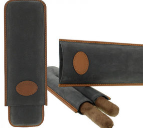 Bookwill Cigar case - inside 190x21mm - 2x churchill suede