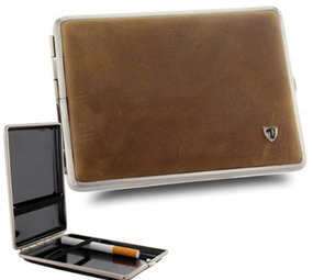 Bookwill Sigarettenkoker - leer - 115x83x22 - suede chrome cognac Bookwill Sigarettenkoker - leer - 115x83x22 - suede chrome cognac