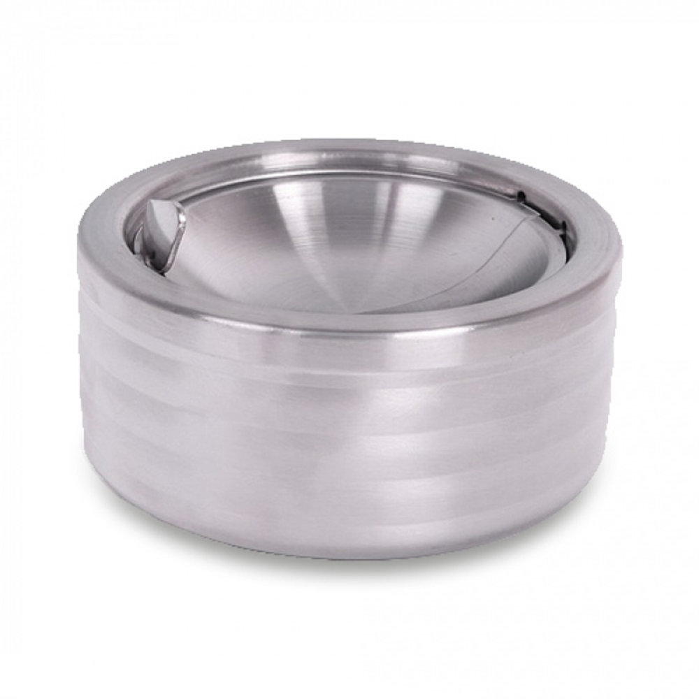 Bookwill Cendrier à rabat - 110mm - Nervuré - Chrome Bookwill Cendrier à rabat - 110mm - Nervuré - Chrome