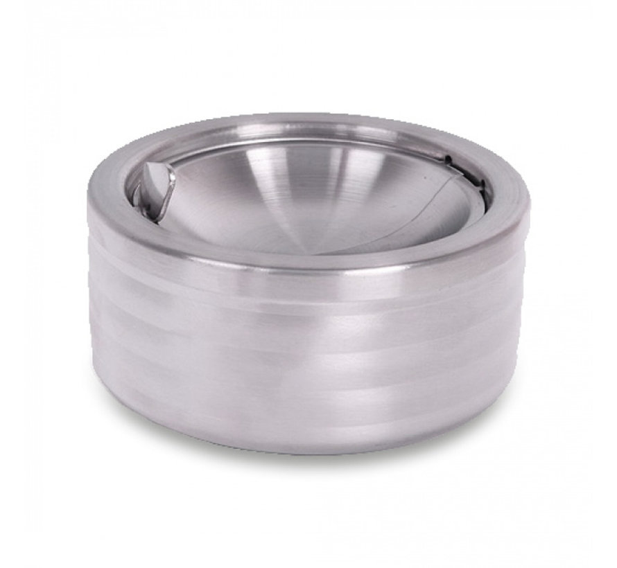 Klep asbak - 110mm - Ribbel - Chrome