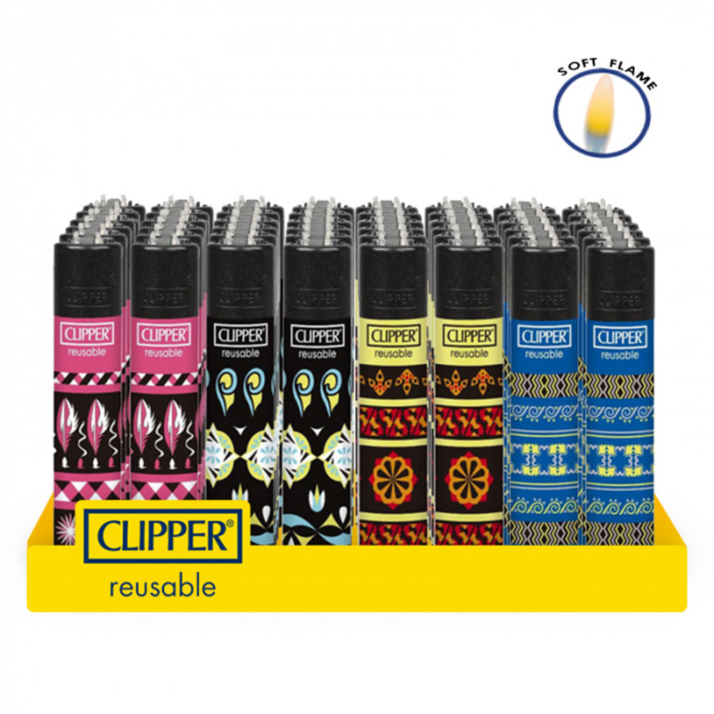 Clipper Feuerzeug Flint - Deco Pattern + BW - Display (48er-Pack) Clipper Feuerzeug Flint - Deco Pattern + BW - Display (48er-Pack)