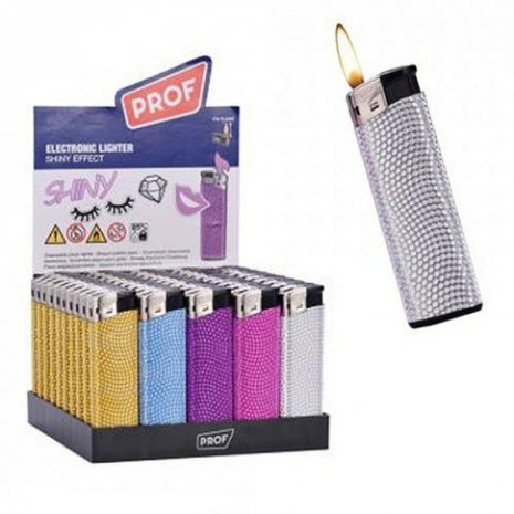 prof Wegwerp piezo shiny - glitter stone - display (50-stuks)