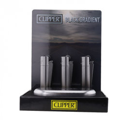 Clipper Metal Vuursteen aansteker - Zwart Gradient - Display + Giftbox (12-stuks) Clipper Metal Vuursteen aansteker - Zwart Gradient - Display + Giftbox (12-stuks)