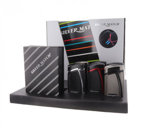 Silver match Double Blueflame Lighter - Display (6-Pack) Silver match Double Blueflame Lighter - Display (6-Pack)