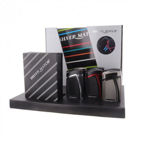 Silver match Briquet double Blueflame - Présentoir (paquet de 6)