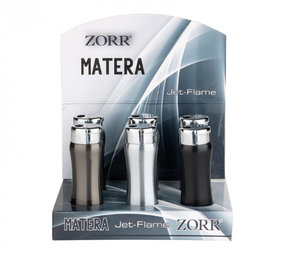 Zorr JetFlame Metal aansteker - Matera - Display (6-stuks) Zorr JetFlame Metal aansteker - Matera - Display (6-stuks)