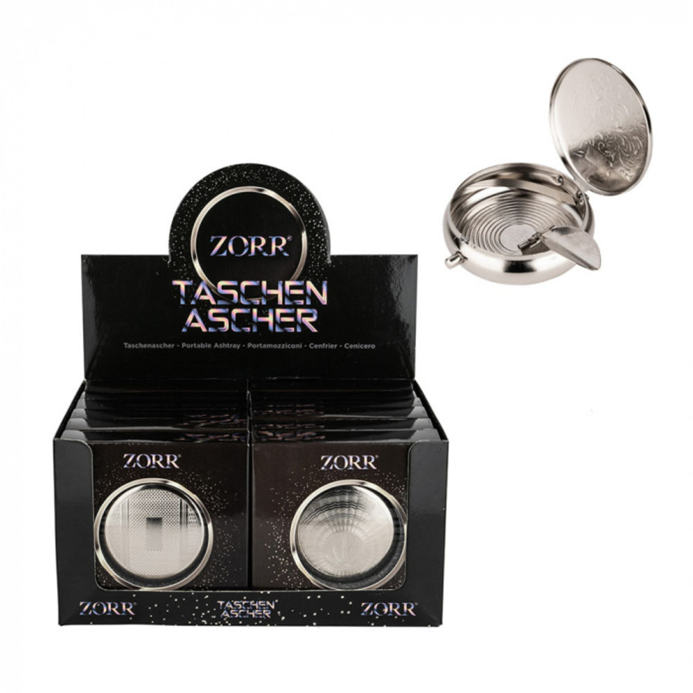 Zorr Tasche Aschenbecher - Chrom - Display (12er-Pack)