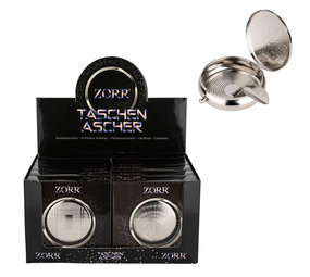 Zorr Tas-asbak - Chroom - Display (12-stuks) Zorr Tas-asbak - Chroom - Display (12-stuks)
