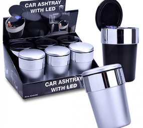 Faro Car Ashtray / Cigarette butt cup - Deluxe - With LED - Display (6-pieces) Faro Car Ashtray / Cigarette butt cup - Deluxe - With LED - Display (6-pieces)
