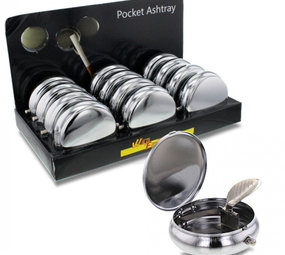 wildfire Bag ashtray - classic chrome - display (12-pieces) wildfire Bag ashtray - classic chrome - display (12-pieces)